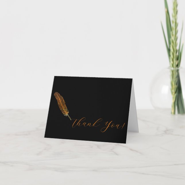 Personalised Quill Pen Thank You Card (Front)