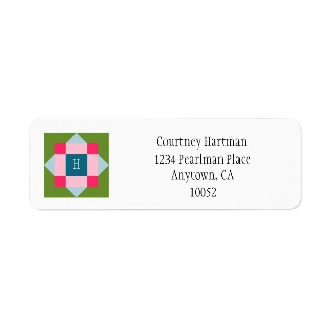Personalised Quilt Block Return Address Labels (Front)