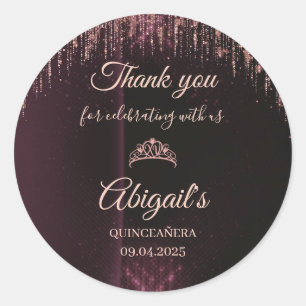 Personalised Quinceañera Stickers   Custom Name & 