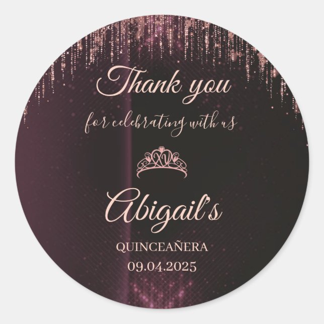 Personalised Quinceañera Stickers | Custom Name &  (Front)