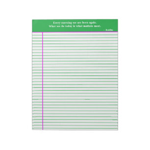 Personalised Quotation Notepad, Green & Pink Notepad