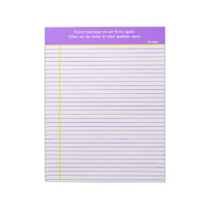 Personalised Quotation Notepad, Purple & Yellow Notepad