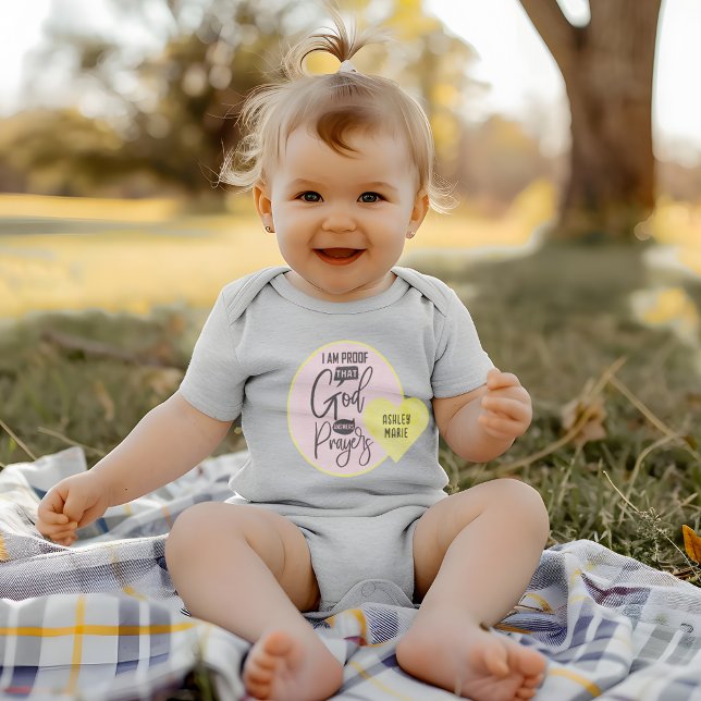 Personalised Quote God Answers Prayers  Baby Bodysuit (Personalized Quote God Answers Prayers Baby Bodysuit)