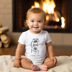 Personalised Quote God Answers Prayers  Baby Bodysuit