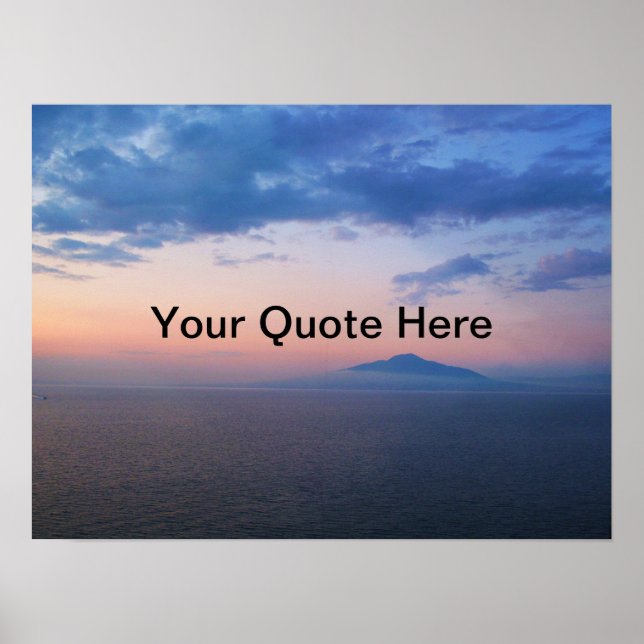Personalised quote ocean mountain water poster (Front)