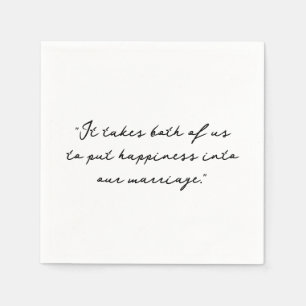 Personalised Quote or Song Lyric Wedding Napkin