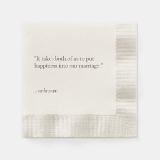 Personalised Quote or Song Lyric Wedding Napkins