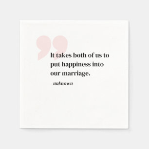 Personalised Quote or Song Lyrics Wedding Napkins