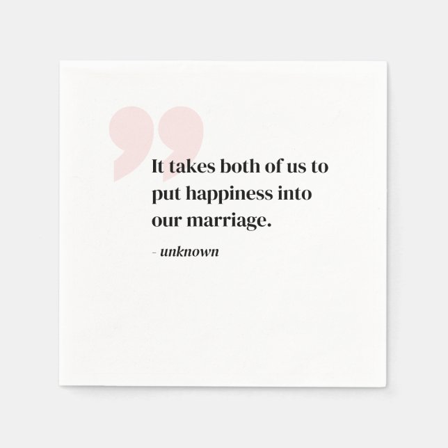 Personalised Quote or Song Lyrics Wedding Napkins (Front)