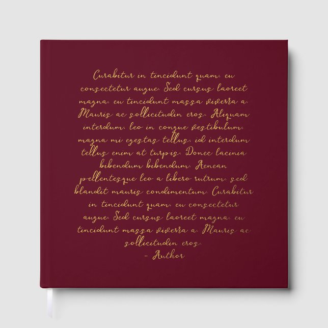 Personalised quote poem wedding vows guest book (Front)