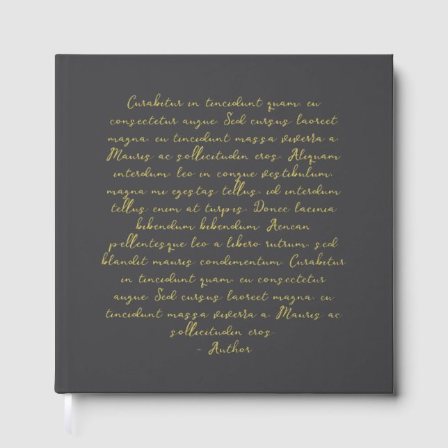 Personalised quote poem wedding vows guest book (Front)