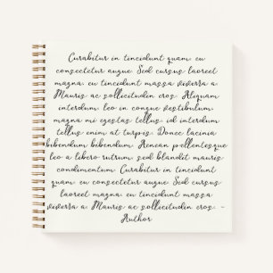 Personalised quote poem wedding vows notebook