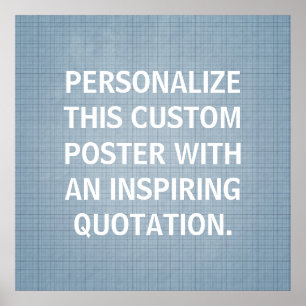 Personalised Quote Poster, custom Blue-Grey Poster