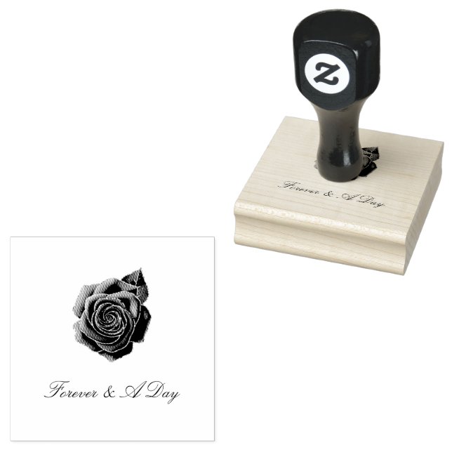 Personalised Quote Rose Wedding  Rubber Stamp (Stamped)
