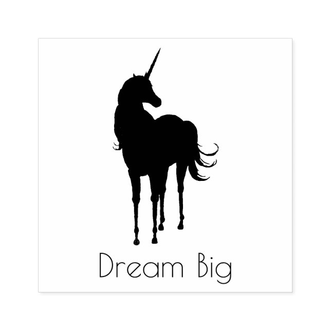 Personalised Quote Unicorn Rubber Stamp (Imprint)