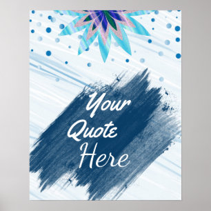 Personalised Quote Vintage Lotus Flower Custom Poster