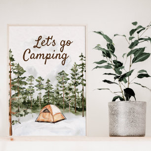 Personalised Quote Watercolor Camping in Nature Poster