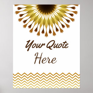 Personalised Quote Wedding Gold Lotus Flower Poster