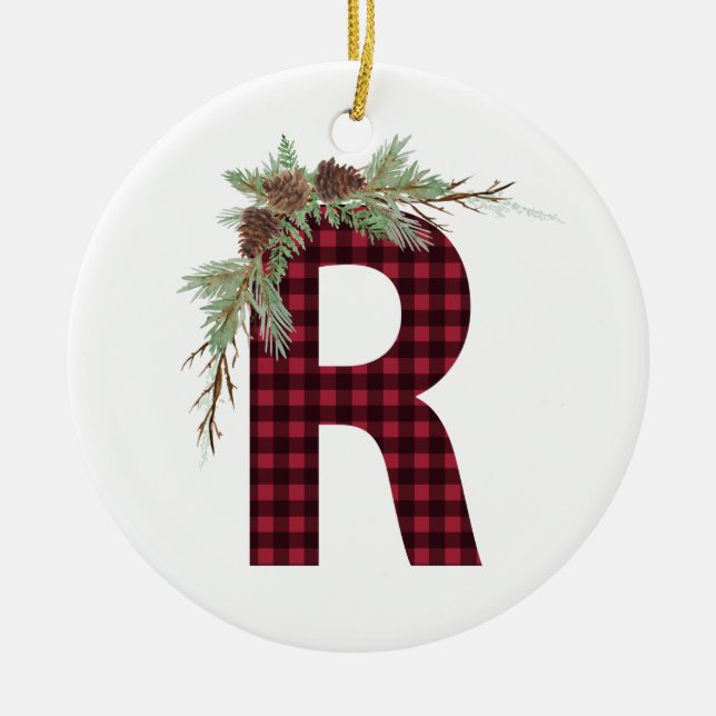 Personalised R Monogram Ornament (Front)