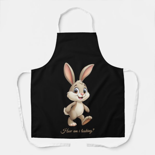 Personalised Rabbit Apron Cute Bunny Design  (Front)