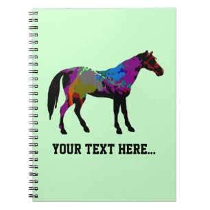 Personalised Race Horse Design On Mint Green Notebook
