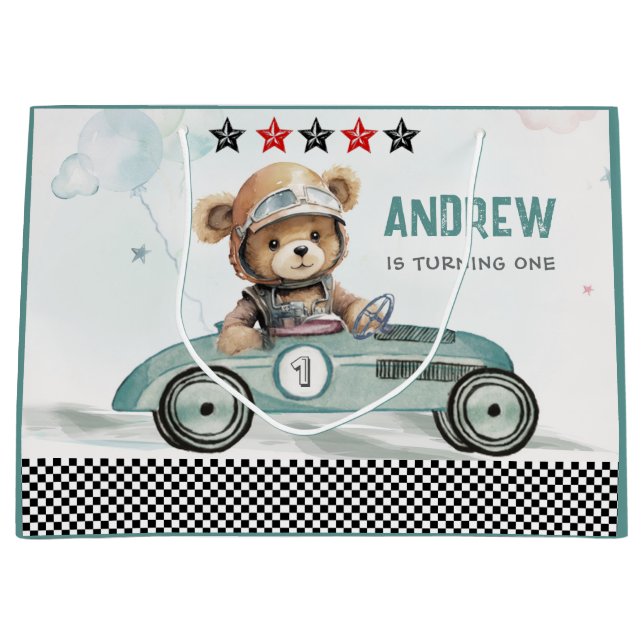  Personalised Racing Car Gift Bags (Front)
