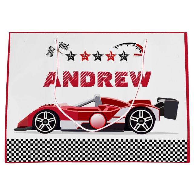  Personalised Racing Car Gift Bags (Front)