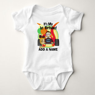 Personalised Racing First Birthday T-shirt Baby Bodysuit