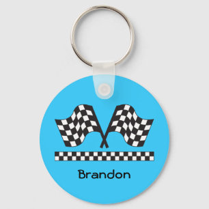 Personalised Racing Rally Flags Gift Key Ring