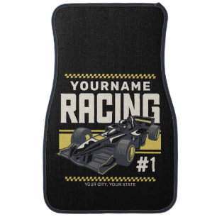 Personalised Racing Team Fast Race Car Driver  Car Mat