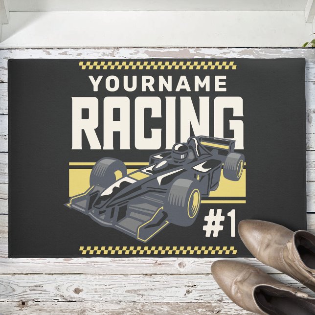 Personalised Racing Team Fast Race Car Driver  Doormat (Creator Uploaded)