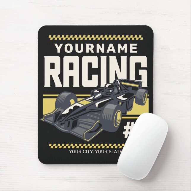 Personalised Racing Team Fast Race Car Driver  Mouse Pad (With Mouse)