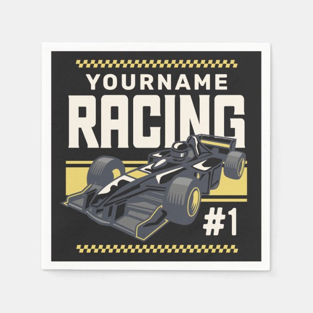Personalised Racing Team Fast Race Car Driver  Napkin (Front)