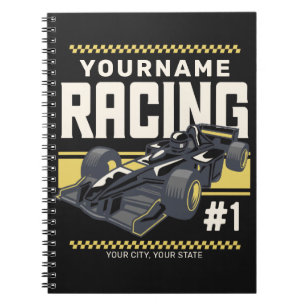 Personalised Racing Team Fast Race Car Driver Notebook