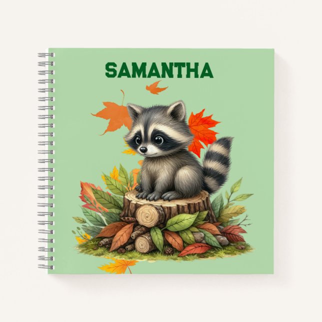 Personalised Racoon Notebook  (Front)