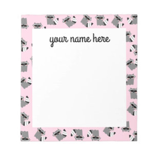 Personalised Racoon Notepad