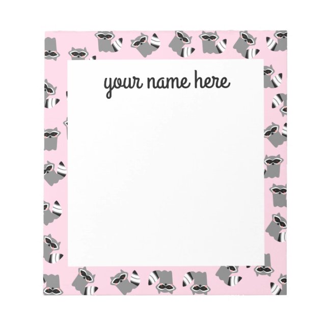 Personalised Racoon Notepad (Front)