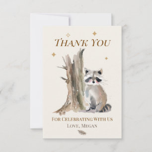 Personalised Racoon Thank You Note Card