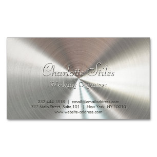 Personalised Radial Metallic Look - Chrome Magnetic Business Card