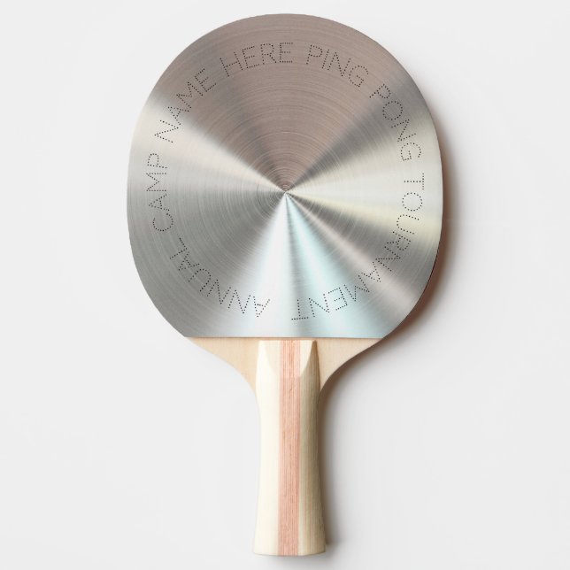 Personalised Radial Metallic Look - Chrome Ping Pong Paddle (Front)