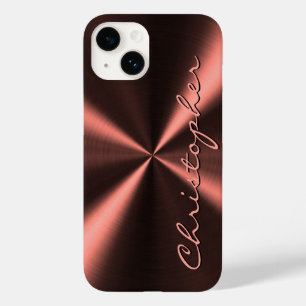 Personalised Radial Metallic Look - Copper Case-Mate iPhone 14 Case