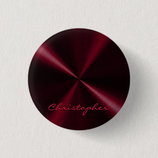 Personalised Radial Metallic Look - Dark Red 3 Cm Round Badge