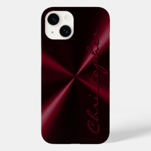 Personalised Radial Metallic Look - Dark Red Case-Mate iPhone 14 Case