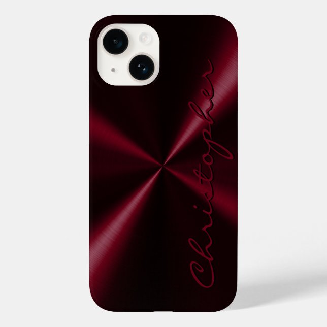 Personalised Radial Metallic Look - Dark Red Case-Mate iPhone Case (Back)