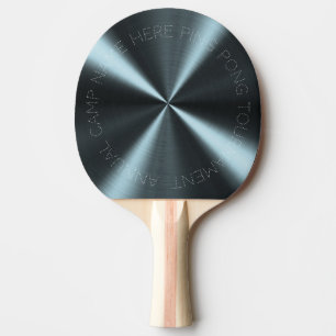 Personalised Radial Metallic Look - Light Blue Ping Pong Paddle