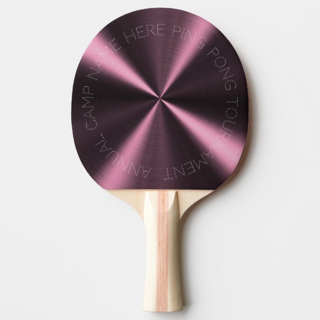 Personalised Radial Metallic Look - Pink Ping Pong Paddle (Front)