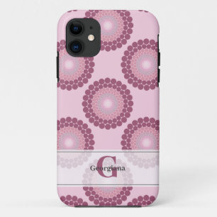Personalised Radiant Dusky Rose Polka Dot Mandala iPhone 11 Case