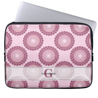Personalised Radiant Dusky Rose Polka Dot Mandala Laptop Sleeve