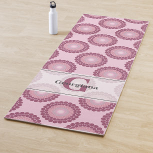 Personalised Radiant Dusky Rose Polka Dot Mandala Yoga Mat