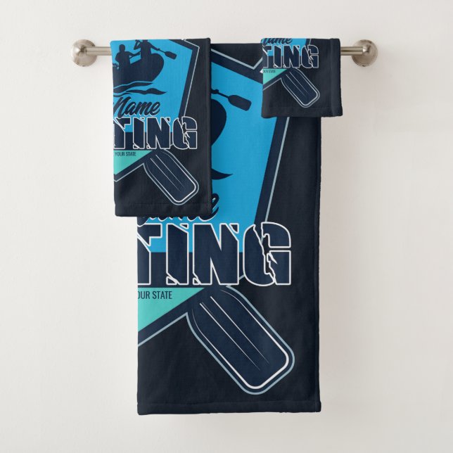 Personalised Rafting Whitewater River Adventure Bath Towel Set (Insitu)